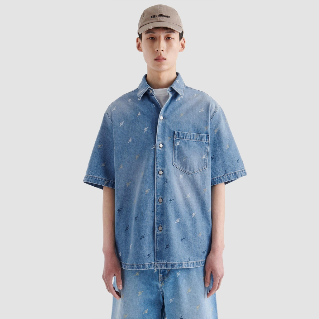 Axel Arigato Miles Denim Shirt - Mid Blue